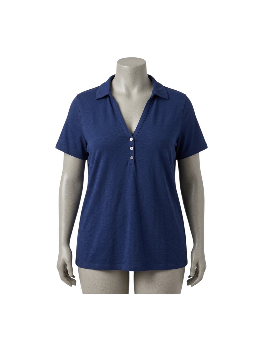 Lane Bryant Navy Blue Polo Shirt Plus Size 18/20 Supima Cotton